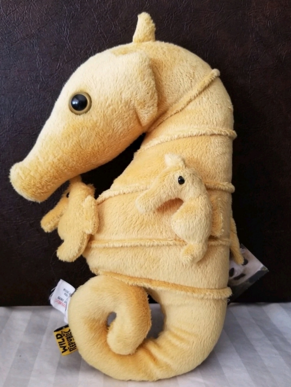 Wild Republic Plush 12" Seahorse 3 Removeable Babies Seahorse Dad Marine Ocean